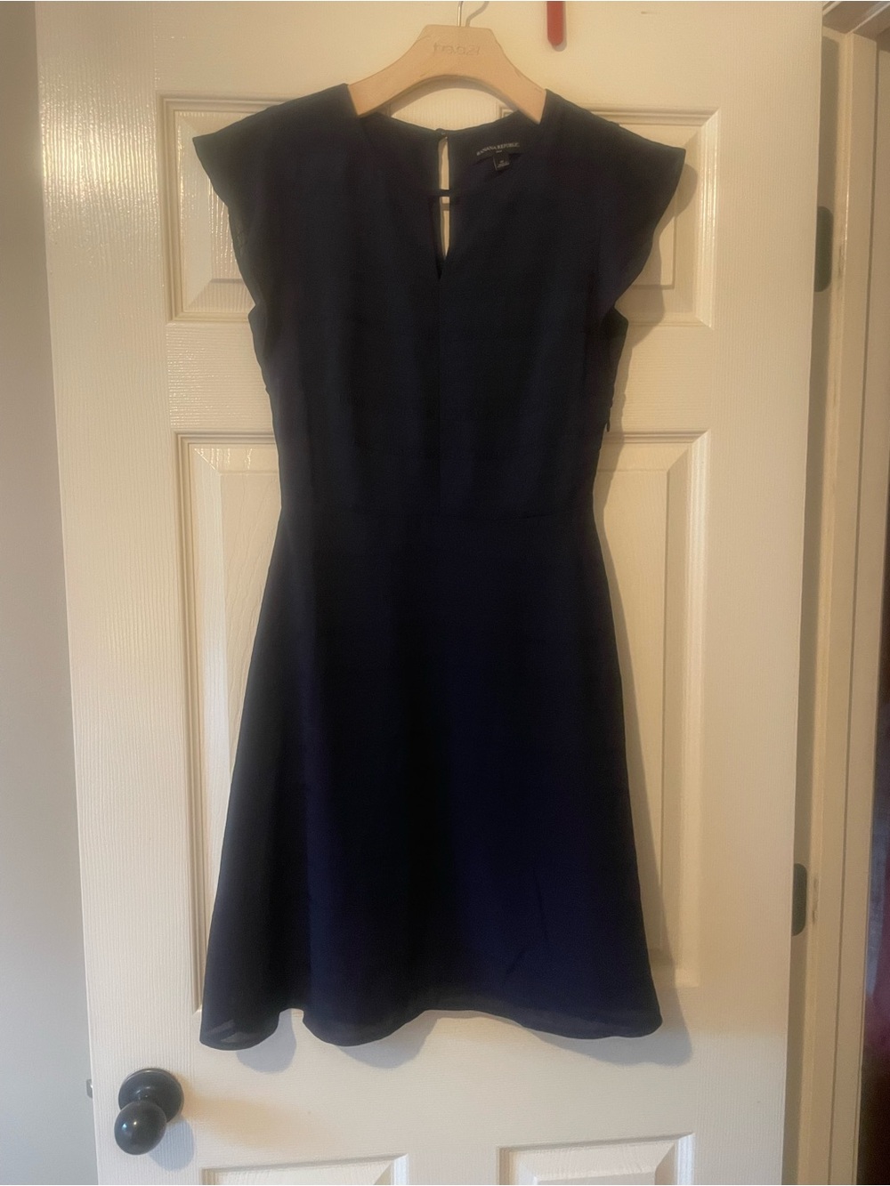 Banana republic Classic Navy Cap-Sleeve Fit & Flare Dress